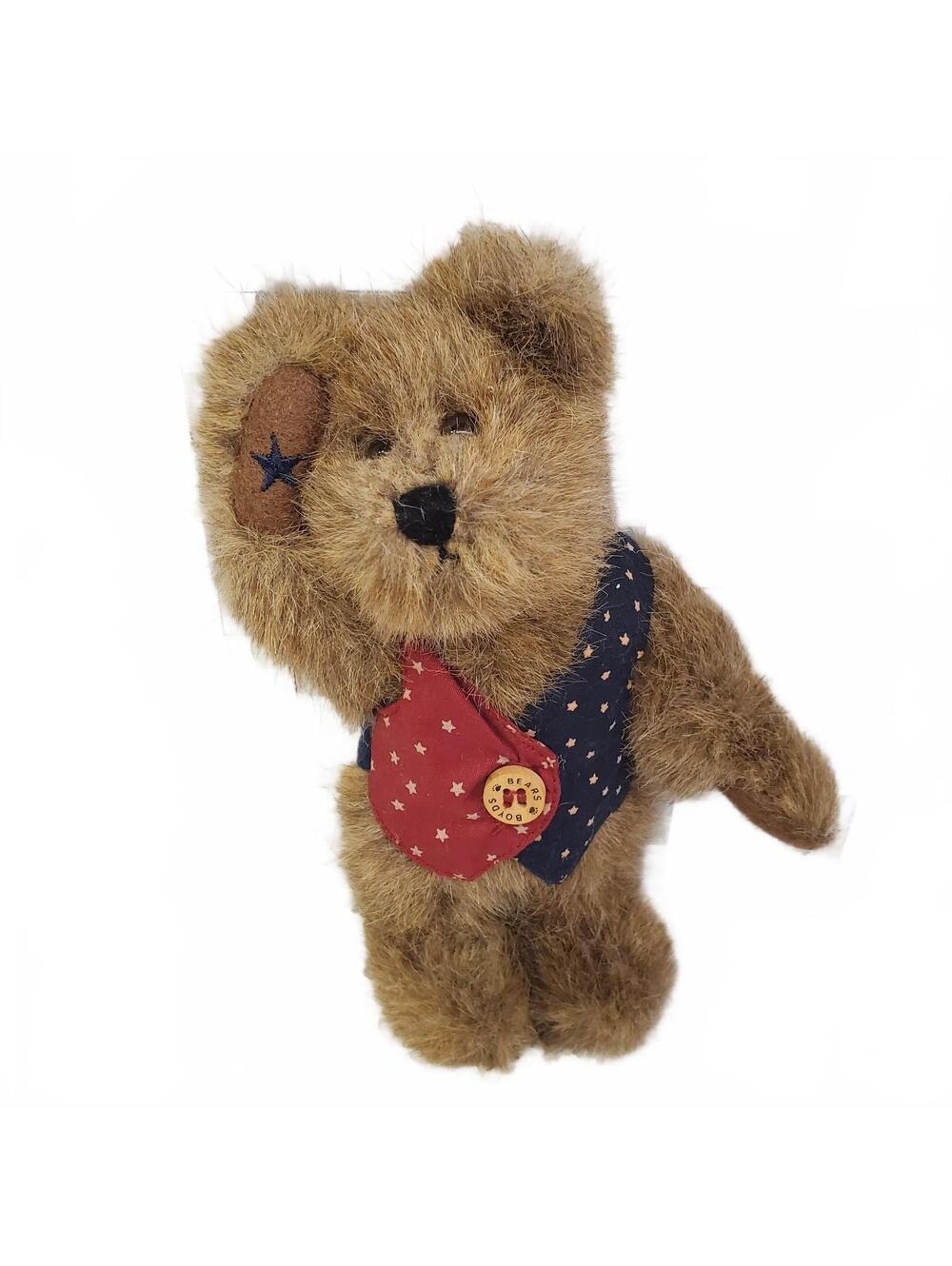 Boyds Bear Libearty Plush teddy bear Saluting with Liberty sash 7"